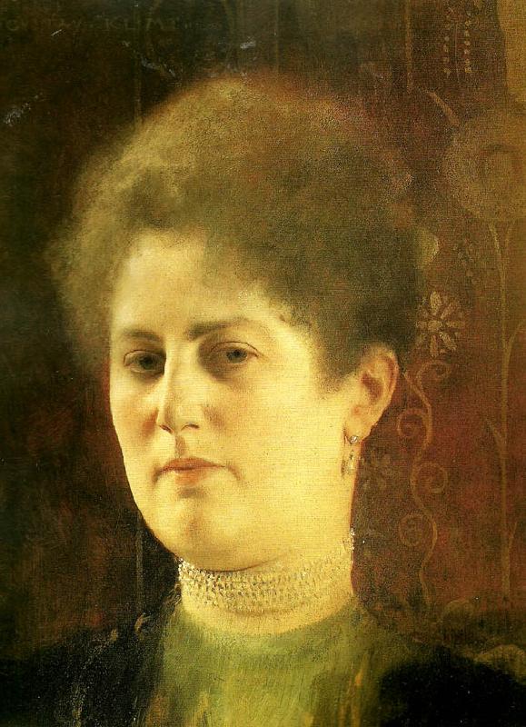 Gustav Klimt kvinnoportratt oil painting image